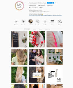 Foto do feed das mídias sociais do Mais Bonita, com varias fotos de clientes com os cabelos feitos e unhas feitas